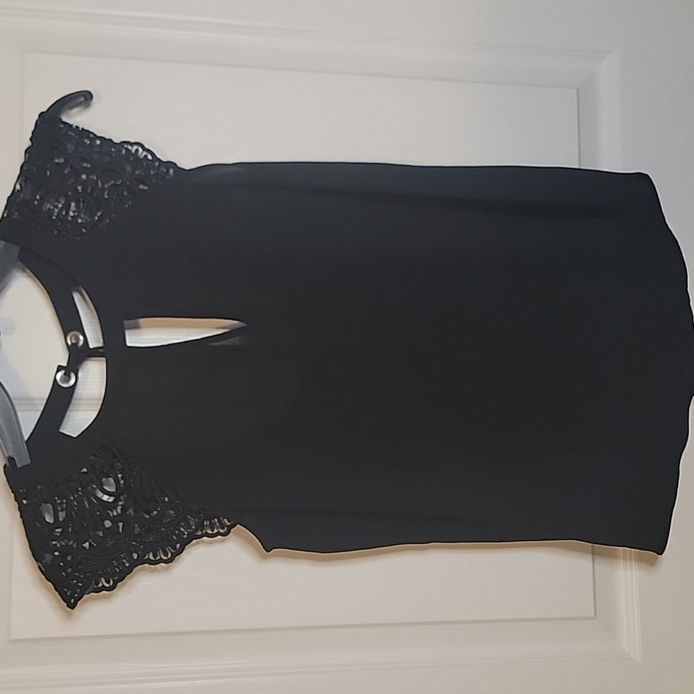 Express XS Black Lace Cap Sleeve Blouse